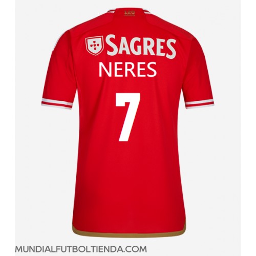 Camiseta Benfica David Neres #7 Primera Equipación Replica 2023-24 mangas cortas
